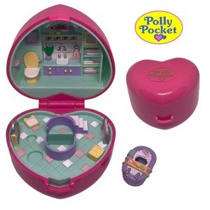 RARE Vintage 1991 Polly Pocket Polly's Bath Time Fun Ring Case by Bluebird Toys